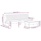 vidaXL Ensemble canapé 2 places velours gris foncé - Canapé-lit convertible moderne avec repose-pieds, Revêtement doux, Grand espace d'assise/de couchage, Pieds robustes
