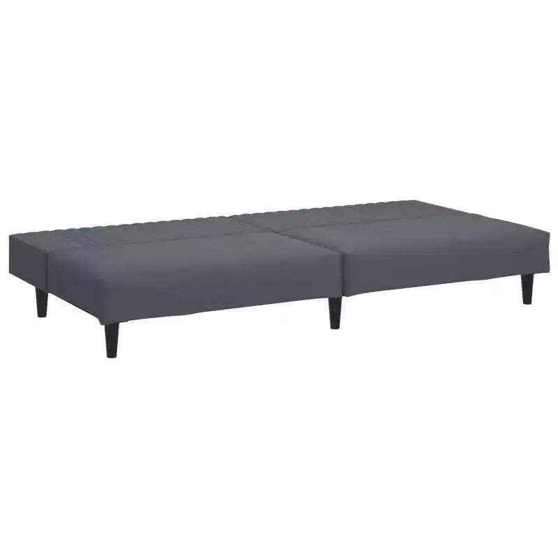 vidaXL Ensemble canapé 2 places velours gris foncé - Canapé-lit convertible moderne avec repose-pieds, Revêtement doux, Grand espace d'assise/de couchage, Pieds robustes