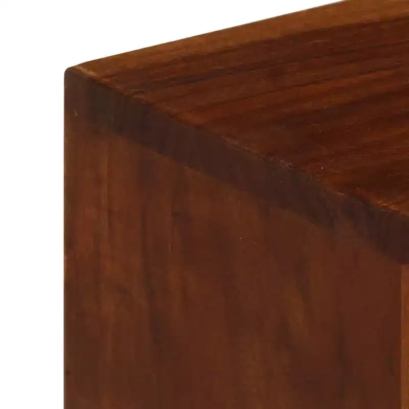 vidaXL Meuble TV en Bois Massif d'Acacia avec Finition Miel Foncée - Style Rétro, 3 Tiroirs, 2 Compartiments de Rangement, Grains de Bois Uniques, Montage Facile