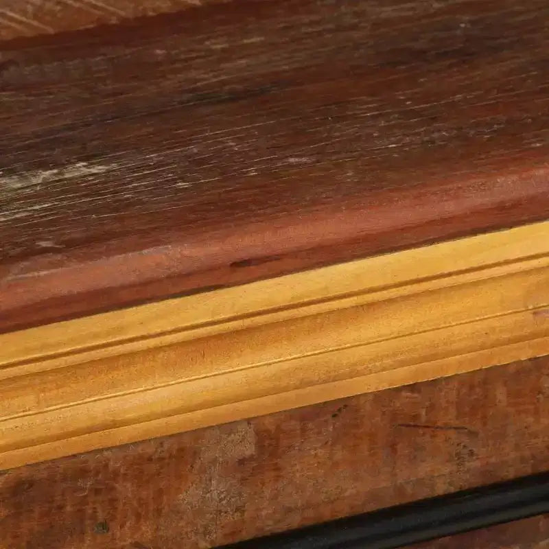 Meuble TV vidaXL – Meuble en bois de style antique 43,3x11,8x17,7 avec trois compartiments et un tiroir – Bois de récupération massif
