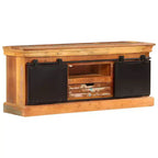 Meuble TV vidaXL – Meuble en bois de style antique 43,3x11,8x17,7 avec trois compartiments et un tiroir – Bois de récupération massif