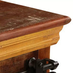 Meuble TV vidaXL – Meuble en bois de style antique 43,3x11,8x17,7 avec trois compartiments et un tiroir – Bois de récupération massif