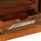 Meuble TV vidaXL – Meuble en bois de style antique 43,3x11,8x17,7 avec trois compartiments et un tiroir – Bois de récupération massif