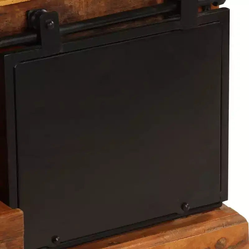 Meuble TV vidaXL – Meuble en bois de style antique 43,3x11,8x17,7 avec trois compartiments et un tiroir – Bois de récupération massif