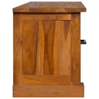 vidaXL Meuble TV Teck Bois de teck massif Meuble TV moyen Rectangulaire