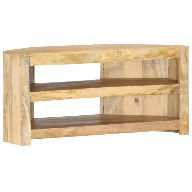 vidaXL Meuble TV Tons de bois variés Bois de manguier massif 90x45x45 cm