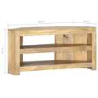 vidaXL Meuble TV Tons de bois variés Bois de manguier massif 90x45x45 cm