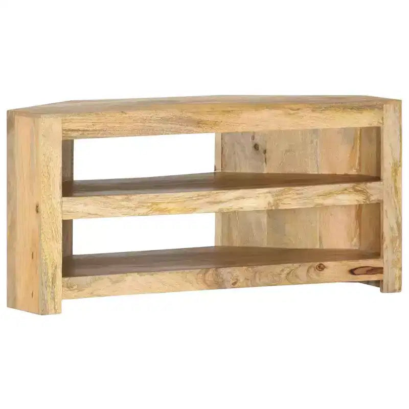 vidaXL Meuble TV Tons de bois variés Bois de manguier massif 90x45x45 cm