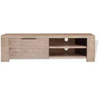 vidaXL Meuble TV en Bois d'Acacia Massif Brossé 140 cm Meuble TV
