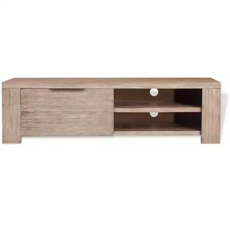 vidaXL Meuble TV en Bois d'Acacia Massif Brossé 140 cm Meuble TV
