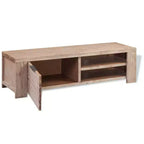 vidaXL Meuble TV en Bois d'Acacia Massif Brossé 140 cm Meuble TV