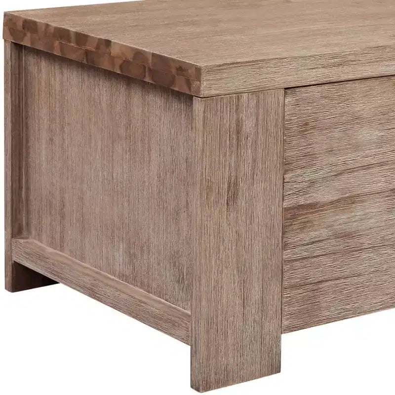vidaXL Meuble TV en Bois d'Acacia Massif Brossé 140 cm Meuble TV