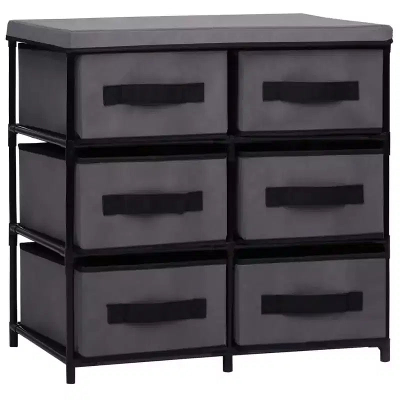 vidaXL Cabinet Shelf Grey Steel and Fabric Medium Cabinet Shelf