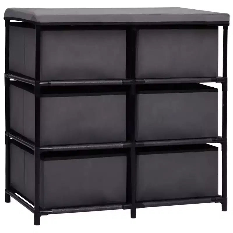 vidaXL Étagère d'Armoire Gris Acier et Tissu Étagère d'Armoire Moyenne