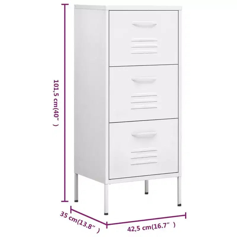 vidaXL Armoire de Rangement Acier Moyenne Pieds Réglables - Blanc