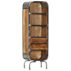 vidaXL Buffet haut en bois massif - Armoire de rangement en manguier marron - Meuble au style rustique unique avec grand espace de rangement