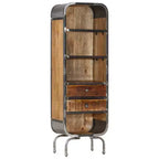 vidaXL Buffet haut en bois massif - Armoire de rangement en manguier marron - Meuble au style rustique unique avec grand espace de rangement