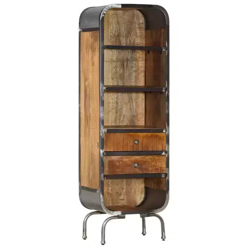 vidaXL Buffet haut en bois massif - Armoire de rangement en manguier marron - Meuble au style rustique unique avec grand espace de rangement