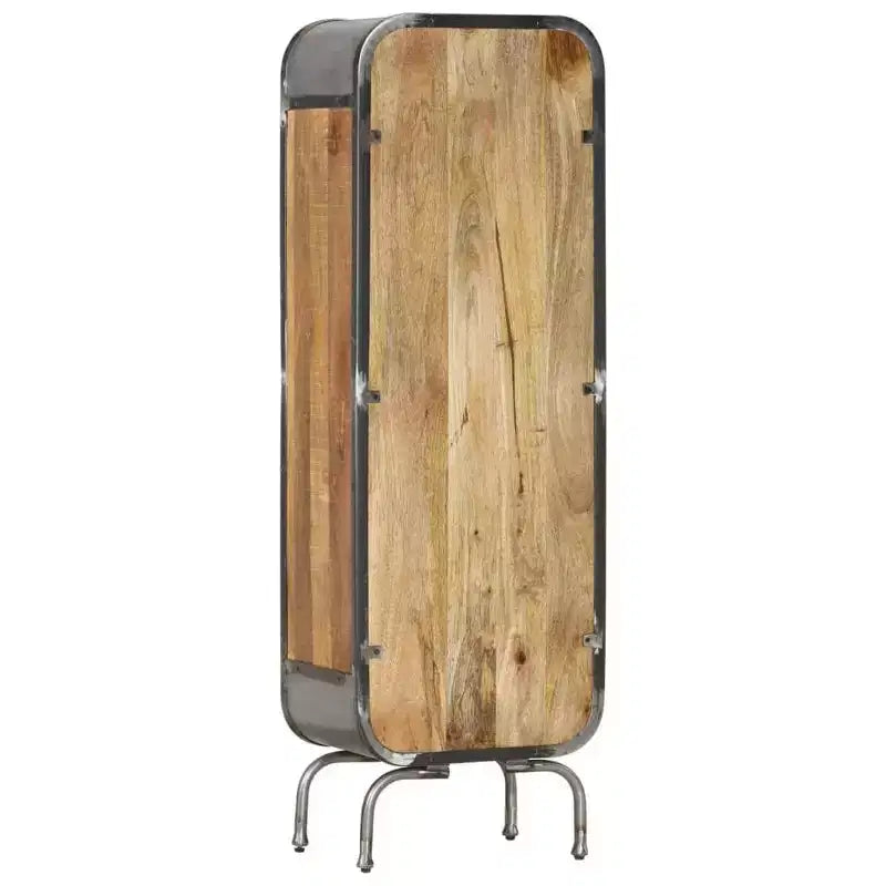 vidaXL Buffet haut en bois massif - Armoire de rangement en manguier marron - Meuble au style rustique unique avec grand espace de rangement