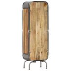vidaXL Buffet haut en bois massif - Armoire de rangement en manguier marron - Meuble au style rustique unique avec grand espace de rangement