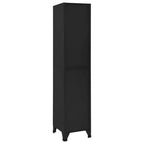 vidaXL Armoire de rangement moderne en acier avec 6 portes verrouillables et bouches d'aération - Noir - 15 x 15,7 x 70,9