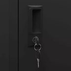 vidaXL Armoire de rangement moderne en acier avec 6 portes verrouillables et bouches d'aération - Noir - 15 x 15,7 x 70,9