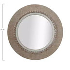 Miroir mural rond en bois encadré Storied Home, Naturel