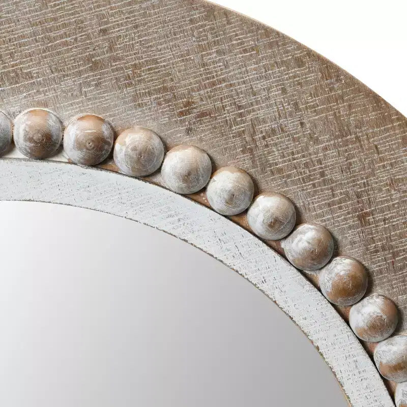 Miroir mural rond en bois encadré Storied Home, Naturel