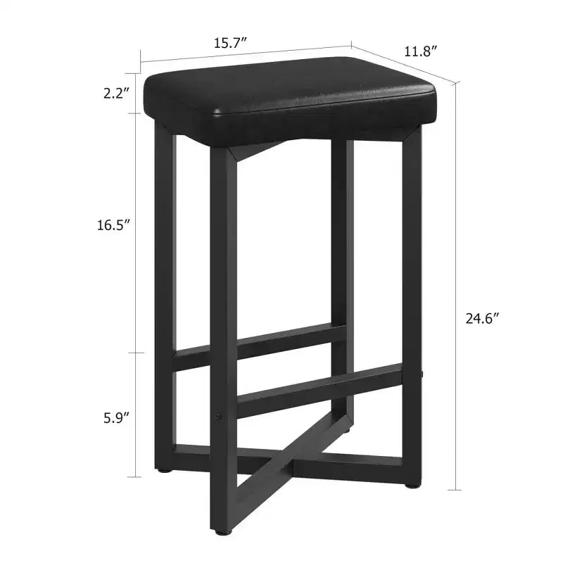 Lot de 4 tabourets de bar simplifiés noirs au design épuré, construction durable, assise confortable, peu encombrant et apparence élégante.