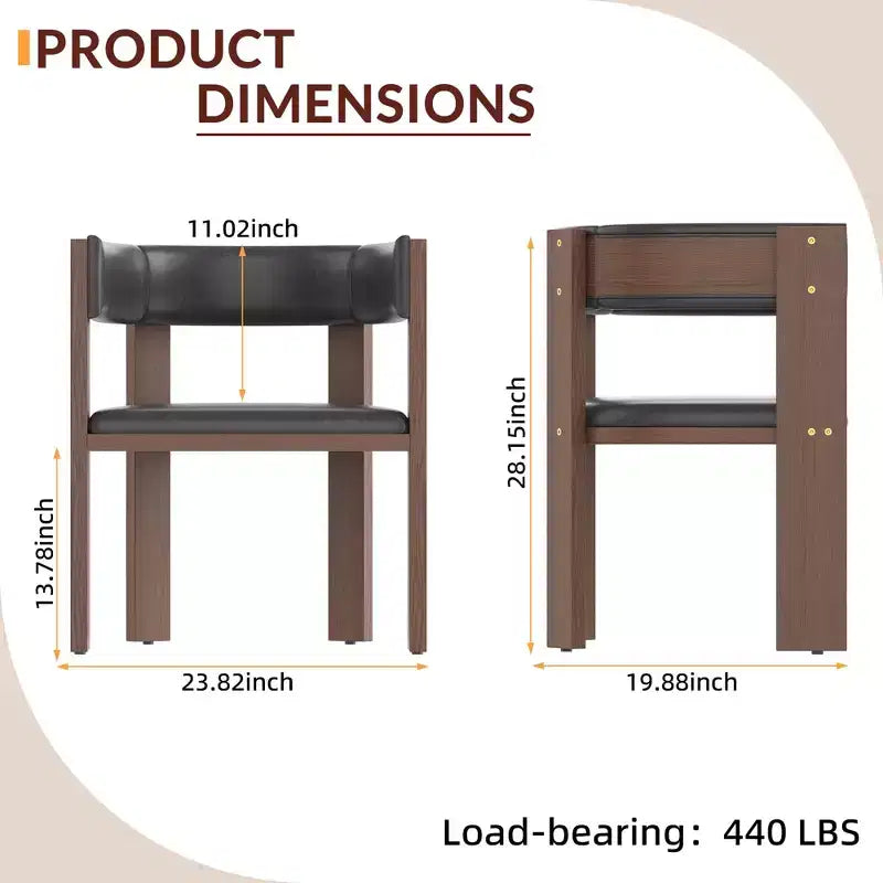 Lot de 2 chaises de salle à manger TROPOW, chaises de cuisine modernes avec structure en bois et dossier incurvé pour cuisine, salle à manger, salon