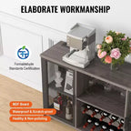 VEVOR Meuble Bar Industriel 55 Pouces, Table à Vin pour Liqueurs et Verres, Buffet avec Étagère à Vin, Noir