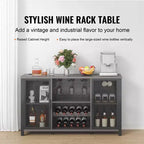 VEVOR Meuble Bar Industriel 55 Pouces, Table à Vin pour Liqueurs et Verres, Buffet avec Étagère à Vin, Noir