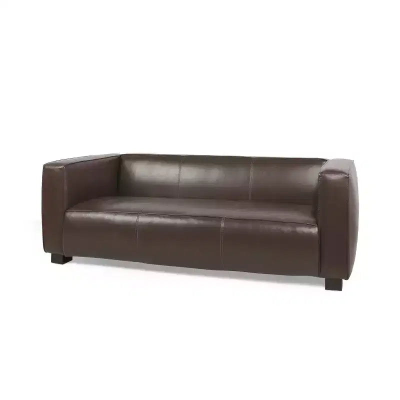80.25 Canapé 3 places marron clair pour salon et salle de réunion Aucun assemblage requis