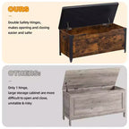 Coffre de rangement et de jouets de ferme - Coffre en bois rustique de 136 kg avec charnières de sécurité pour entrée, salon