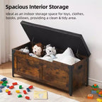Coffre de rangement et de jouets de ferme - Coffre en bois rustique de 136 kg avec charnières de sécurité pour entrée, salon