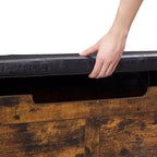 Coffre de rangement et de jouets de ferme - Coffre en bois rustique de 136 kg avec charnières de sécurité pour entrée, salon