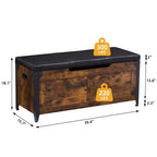 Coffre de rangement et de jouets de ferme - Coffre en bois rustique de 136 kg avec charnières de sécurité pour entrée, salon