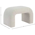 Meridian Furniture, Banc Niagara en tissu Boucle