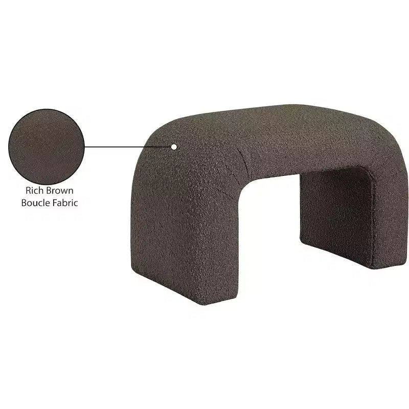 Meridian Furniture, Banc Niagara en tissu Boucle