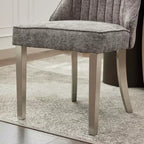 CLIHOME Lot de 2 chaises de salle à manger en chenille floquée, chaise d'appoint rembourrée avec pieds en acier inoxydable brossé argenté