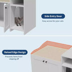 Meuble cache-litière pour chat, meuble de litière dissimulé avec porte de grange, style table d'appoint moderne, maison en bois pour animaux de compagnie, conception anti-chien