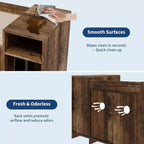 Meuble cache-litière pour chat, meuble de litière dissimulé avec porte de grange, style table d'appoint moderne, maison en bois pour animaux de compagnie, conception anti-chien