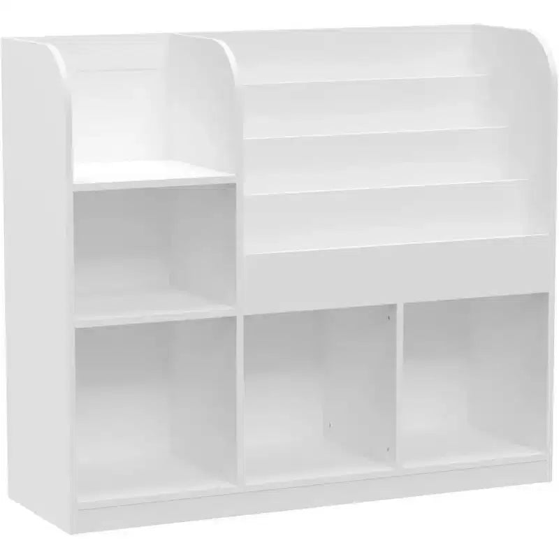 Acekool Étagère à 3 Niveaux avec Tiroirs Pliables en Tissu, Bibliothèque et Organisateur de Jouets pour Chambre à Coucher, Salle de Jeux, Couloir, Blanc