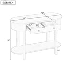 MAYEERTY Console Rétro avec Design Courbé et Finition Lisse pour Entrées, Salons, Couloirs Turquoise Blanc Ancien