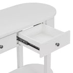 MAYEERTY Console Rétro avec Design Courbé et Finition Lisse pour Entrées, Salons, Couloirs Turquoise Blanc Ancien