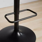 CLIHOME Lot de 2 tabourets de bar en noyer courbé, chaises de bar pivotantes modernes réglables en hauteur de comptoir, revêtues de cuir