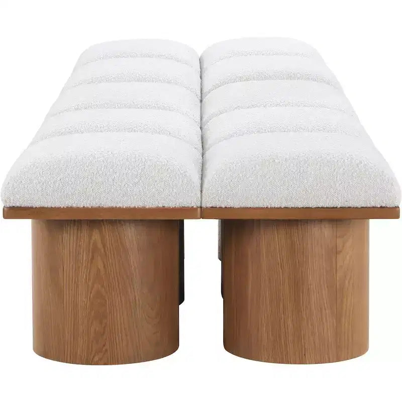 Meridian Furniture, Banc en Tissu Bouclé Crème Pavilion