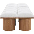Meridian Furniture, Banc en Tissu Bouclé Crème Pavilion