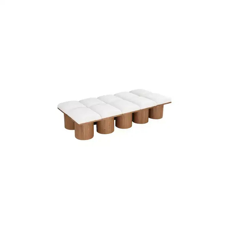 Meridian Furniture, Banc en Tissu Bouclé Crème Pavilion