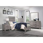 Commode rustique Okak 5 tiroirs avec poignées en métal noir, design simple pour chambre à coucher, aucun assemblage requis